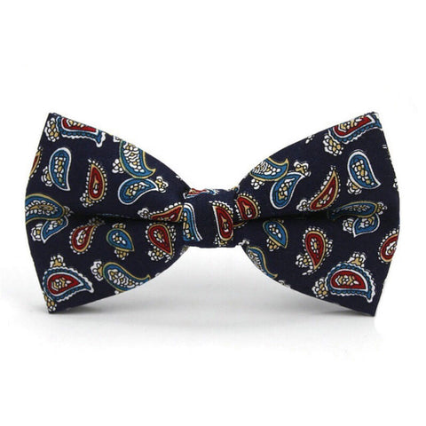 Blue Paisley Bow Tie