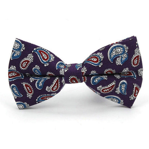 Purple Paisley Bow Tie