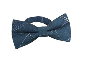 Blue Pin Stripe Bow Tie