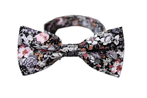 Grey & Pastels Floral Bow Tie
