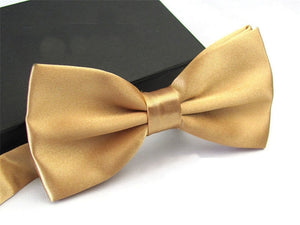 Gold Satin Tuxedo Bow Tie