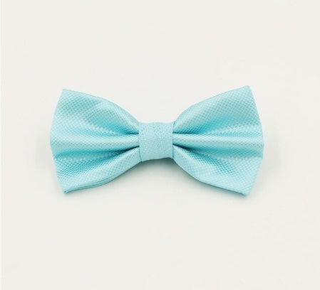 Lake Blue Textured Bow Tie