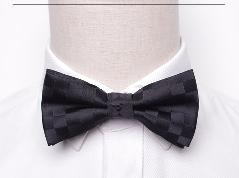 Subtle Black Checks Bow Tie