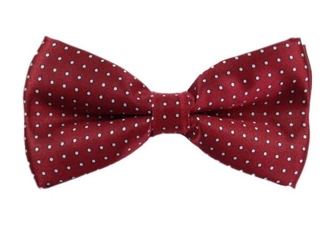 Mini White Polka Dots on Red Bow Tie