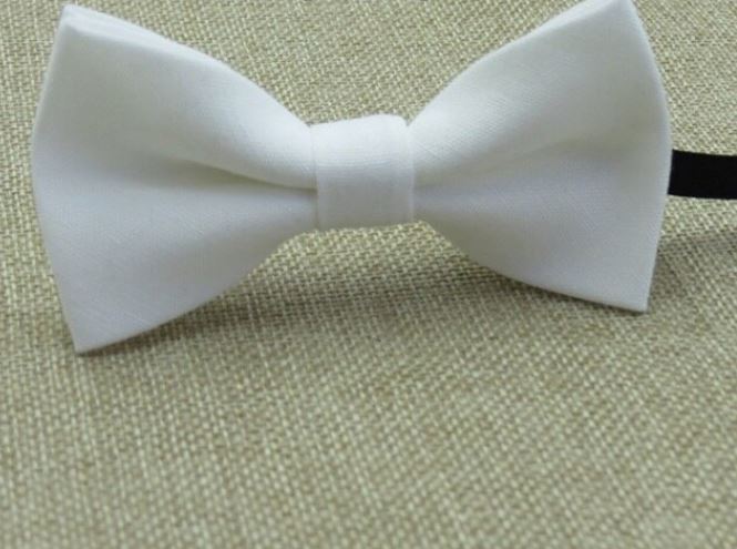 Kids White Bow Tie