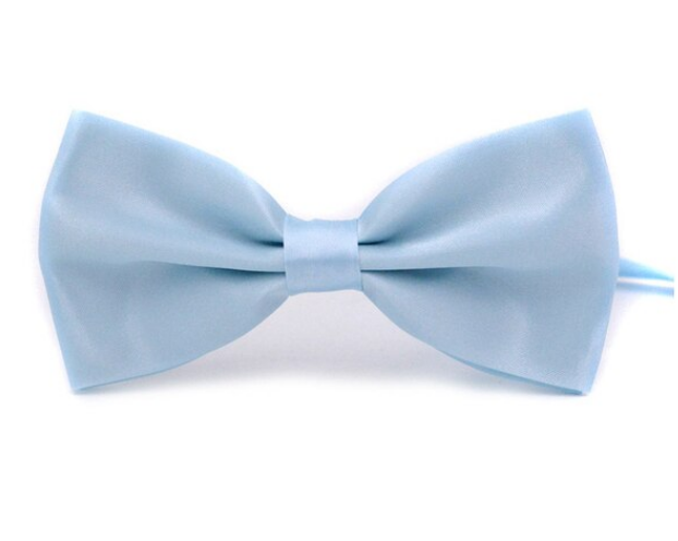Light Blue Large Satin Bow Tie