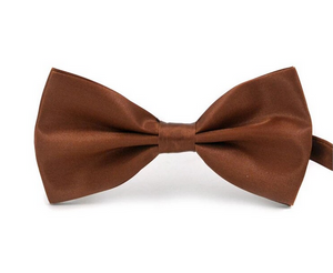 Chocolate Brown Large Satin Bow Tie