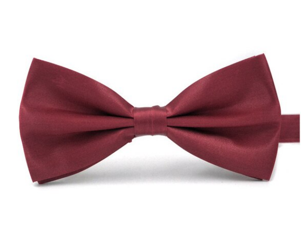 Wine Red Large Satin Bow Tie