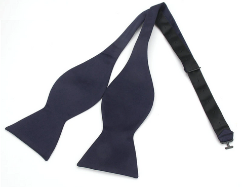 Dark Blue Self Bow Tie