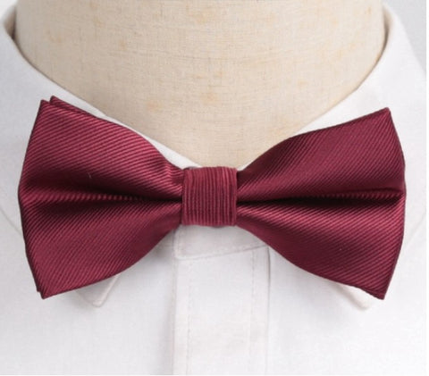 Wine Red Garbardine Bow Tie