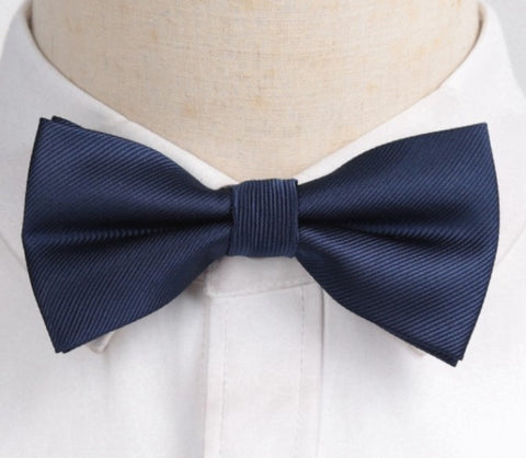 Navy Garbardine Bow Tie