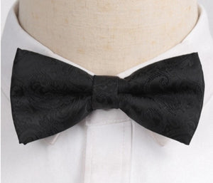 Black Paisley Bow Tie