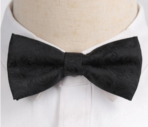 Black Paisley Bow Tie
