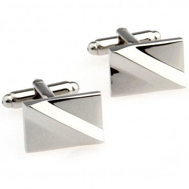 Two Tone Metal Rectangle Cufflinks