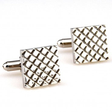 Laser Cut Grid Cufflinks
