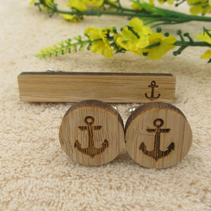 Anchor Wooden Cufflinks