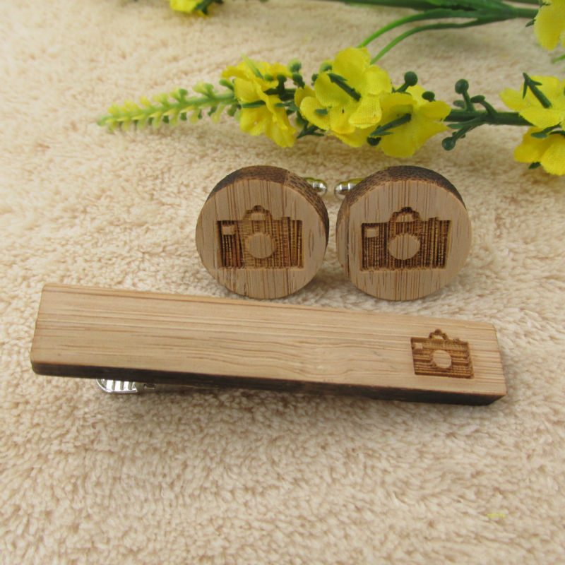 Camera Wooden Tie Clip
