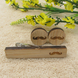 Moustache Wooden Tie Clip