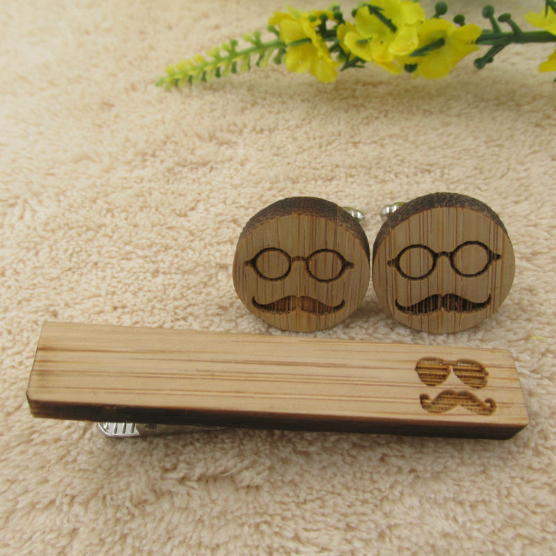 Moustache & Specs Wooden Cufflinks