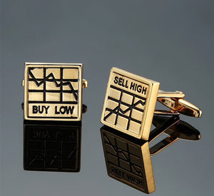 Gold Buy Low, Sell High Cufflinks