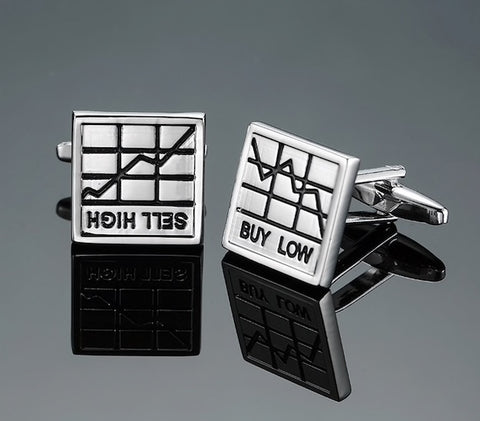 Silver Buy Low, Sell High Cufflnks
