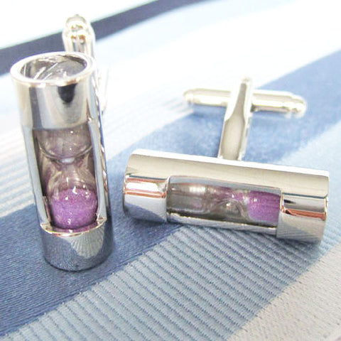 Purple Hourglass Cufflinks