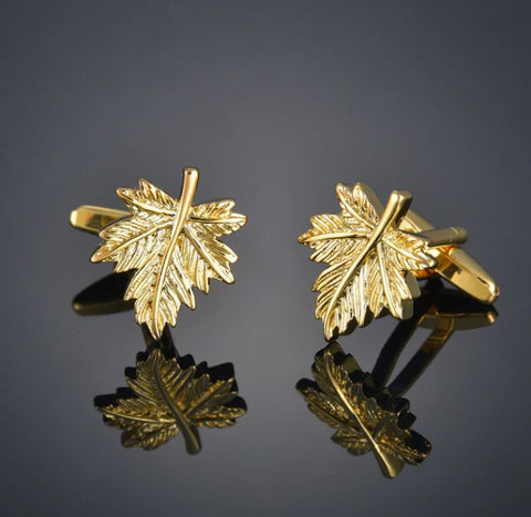Gold Maple Leaf Cufflinks
