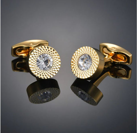 Gold Crystal Cufflinks