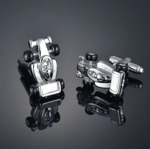 Silver F1 Car Cufflinks