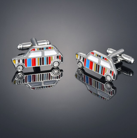 Colourful Stripes Mini Cooper Car Cufflink