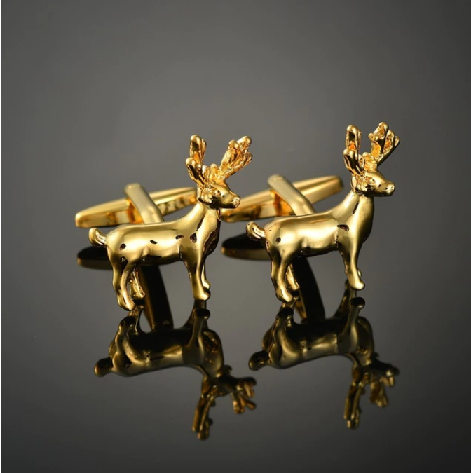 Gold Reindeer Cufflinks