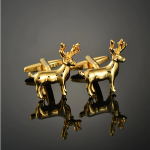 Gold Reindeer Cufflinks