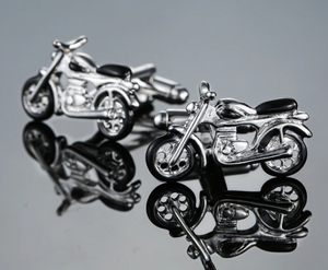 Silver & Black Cruiser Bike Cufflinks