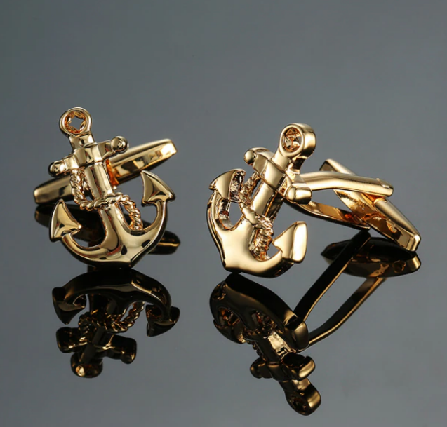 Gold Anchor & Chain Cufflinks