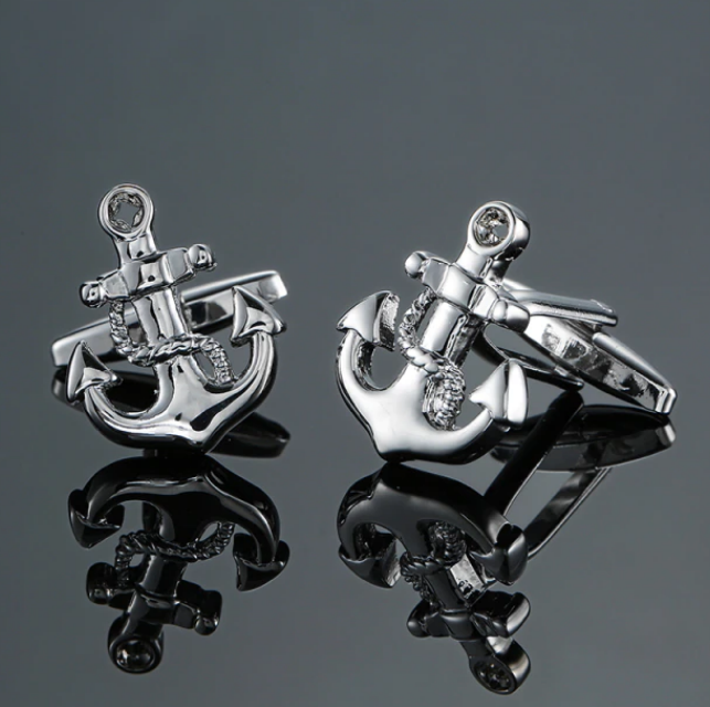 Silver Anchor & Chain Cufflinks