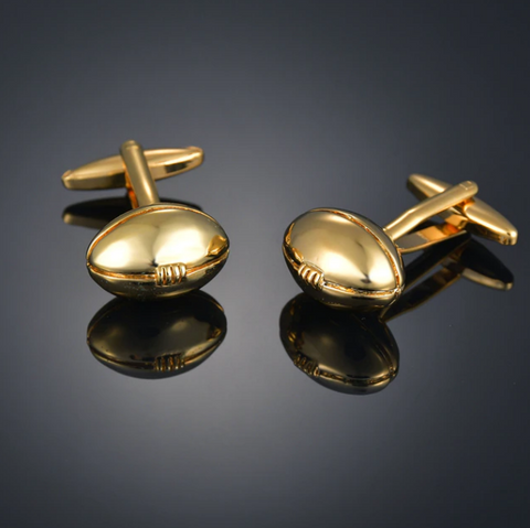 Gold Rugby Ball Cufflinks