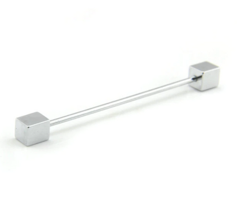 Silver Cube Collar Bar