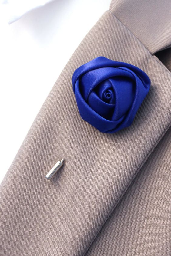 Blue Satin Lapel Pin