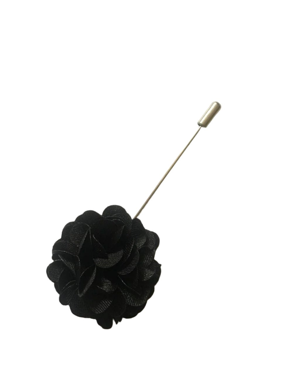 Black Flower Fabric Lapel Pin