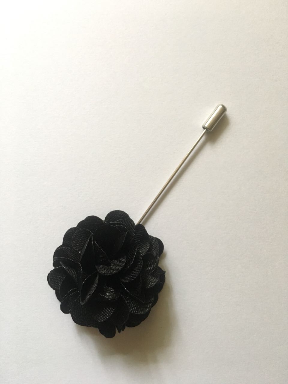 Black Flower Fabric Lapel Pin