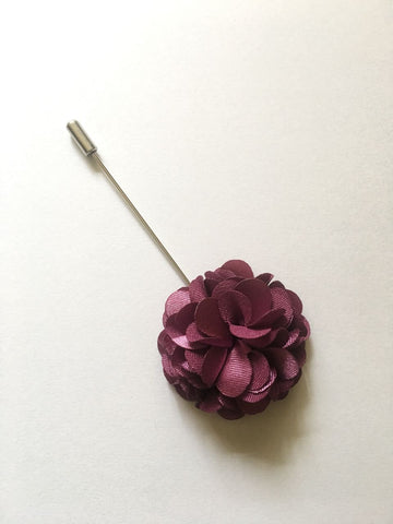 Muave Flower Fabric Lapel Pin