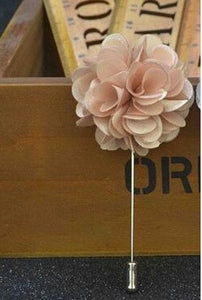 Champagne Gold Flower Fabric Lapel Pin