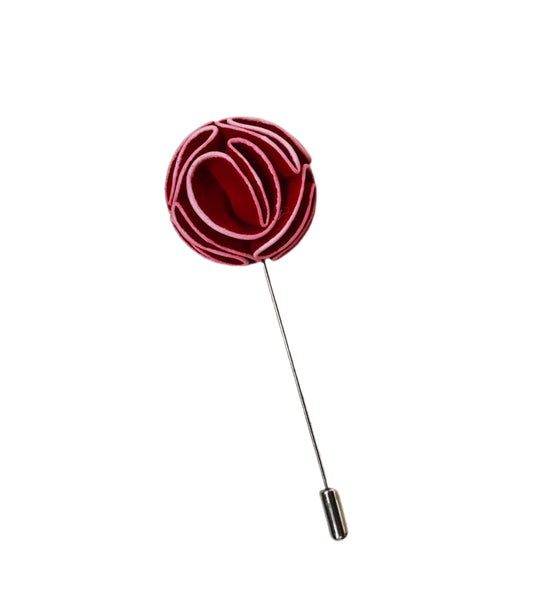 Light Pink Piped Red Lapel Pin