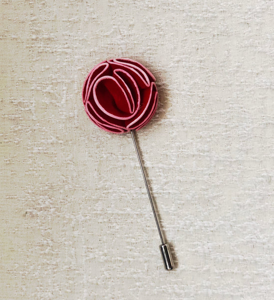 Light Pink Piped Red Lapel Pin