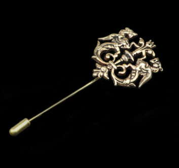 Antique Gold Crest Lapel Pin