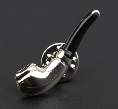 Silver Pipe Lapel Pin