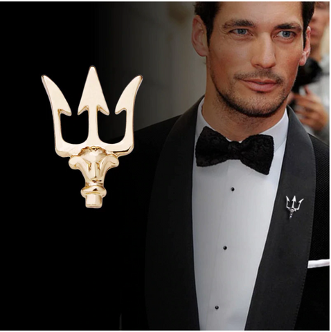 Small Gold Trident Lapel Pin