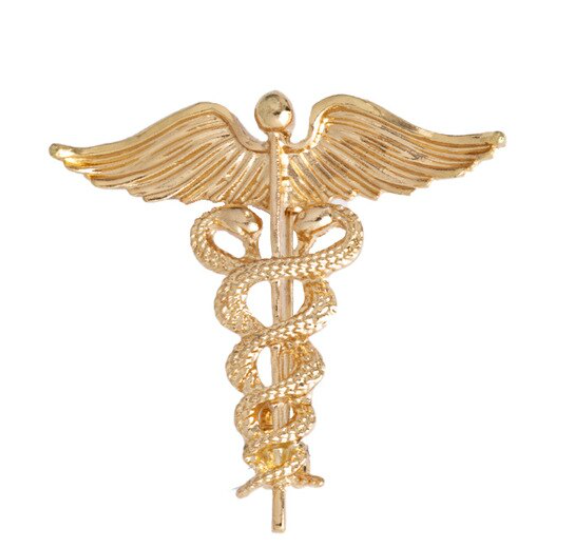 Gold Caduceus Lapel Pin