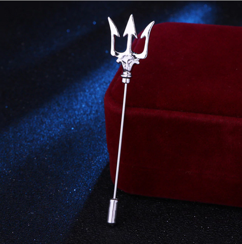 Silver Trident Lapel Pin