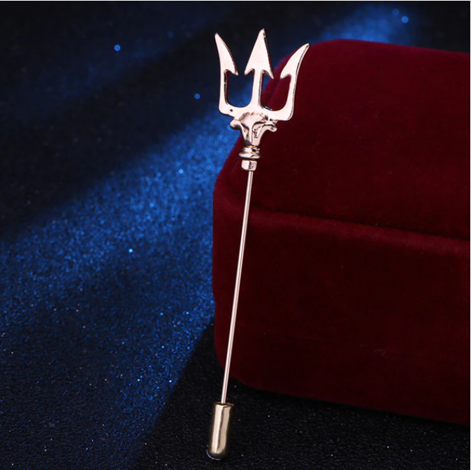 Gold Trident Lapel Pin